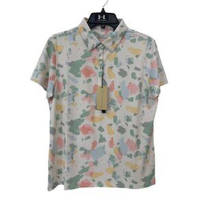 Swing Juice Collection Golf Masterpiece Polo Shirt Womens XL Ivory Pink Blue NEW